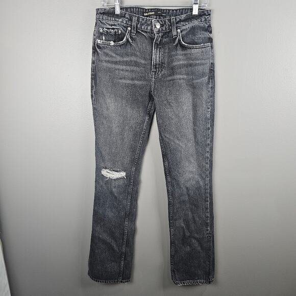 Grlfrnd The Hailey Low Rise Slim Boot With Slit Black Denim Jeans Size 27 - Picture 1 of 9